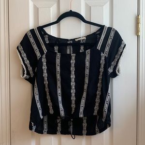 Black and white boho summer top